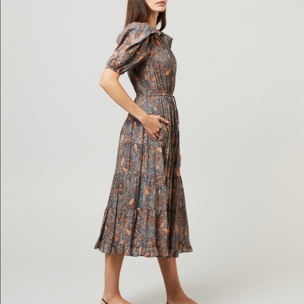 ULLA JOHNSON AVA Midi Dress Sz 2 - Picture 3 of 5